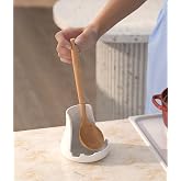 Upright Ceramic Spoon Rest, Matte White Kitchen Cooking Spoon Holder | Cooking Utensil Holder for Kitchen Counter, Stove Top Spoon Rest, 7.1&times;5.3 inches&zwnj;