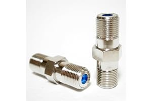 TechDirect F-Type Coaxial Cable Connector Couplers [2 Pack] – Coax Cable Extender | Coax Coupler for RG6 RG59 RG11 | Nickel-Plated F81 Barrel Connector for TV, Internet, Satellite, MoCA