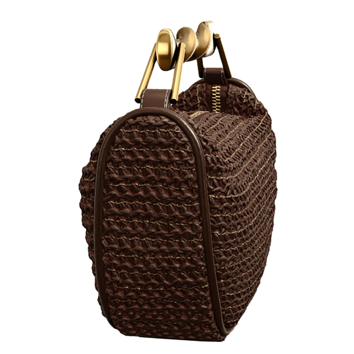 JYG Handmade Straw Crossbody Bags for Women Mini Summer Satchel Purse Fashion Woven Shoulder Handbags with 2 Straps