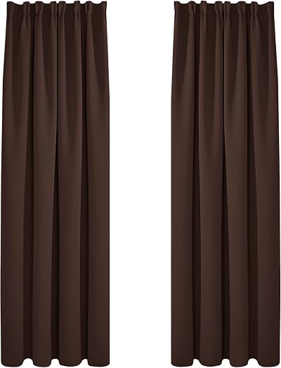Deconovo Blackout Curtains 55x96 Inches Chocolate 2 Panels Thermal