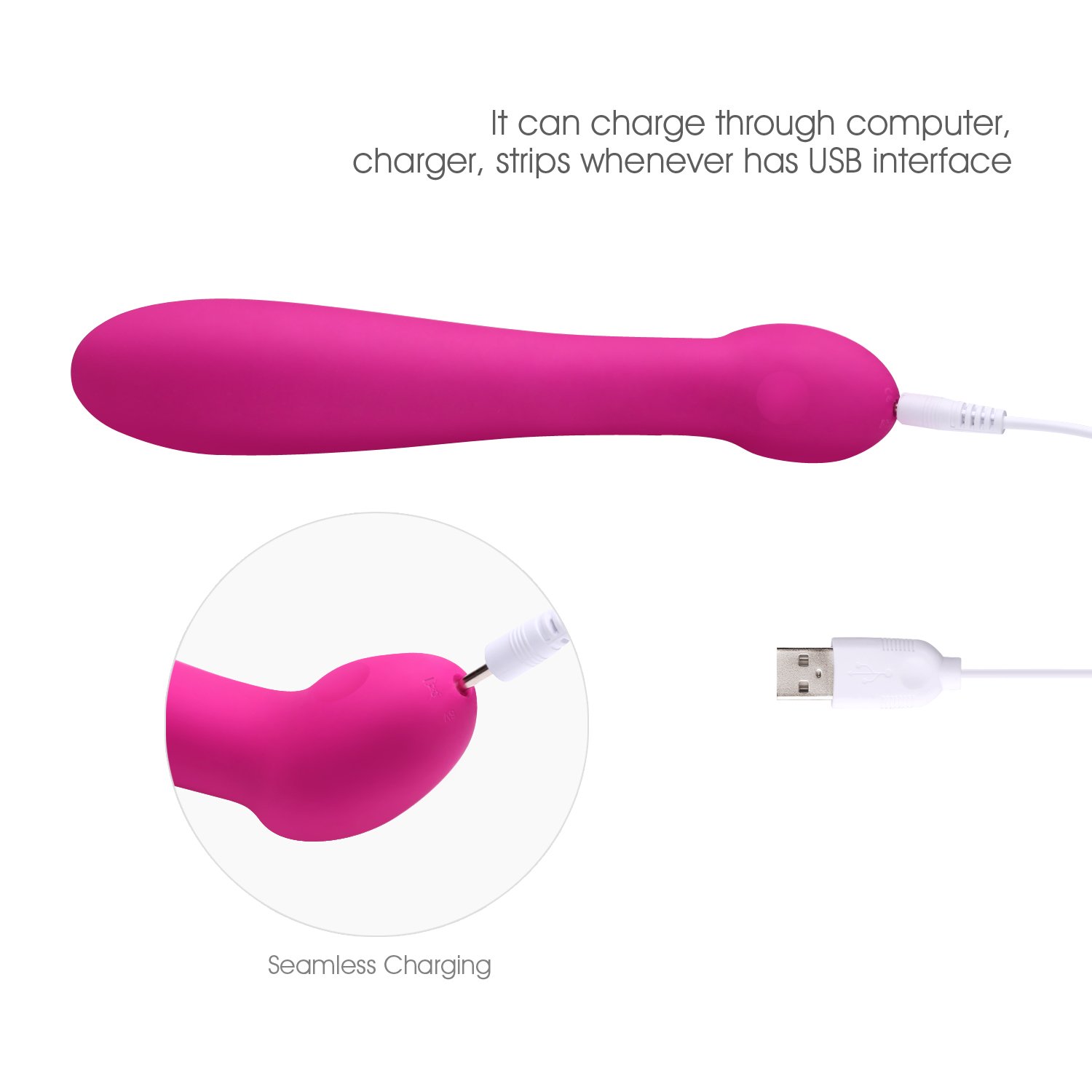 Louviva Full Silicone G-spot Vibrator,Multi-Speed Waterproof Rechargeable Adult Sex Toy for Women,Pink