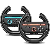Steering-Wheels-for-Nintendo-Switch-2-Joy-con-Controller, Switch 2 Racing Wheels for Mario Kart 8 Deluxe, Steering Wheel for Joycon Controller Attachment Accessories, 2 Pack - Blue&Orange Trigger