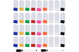 Meetory 112 Pcs Blank Game Board Markers and Game Card Stands with Black Marker Pens, 65 Plastic Token Cards DIY Game Markers with 45 Multi-Color Card Stands for Party Favor