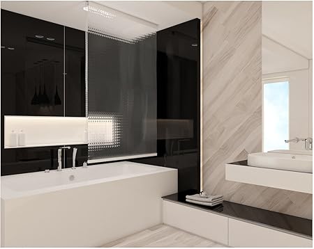 Duschrollo 4 Breiten 9 Designs Zur Wahl Duschvorhang Weiss Grau Grun Blau 120 Mosaic 3d Amazon De Kuche Haushalt