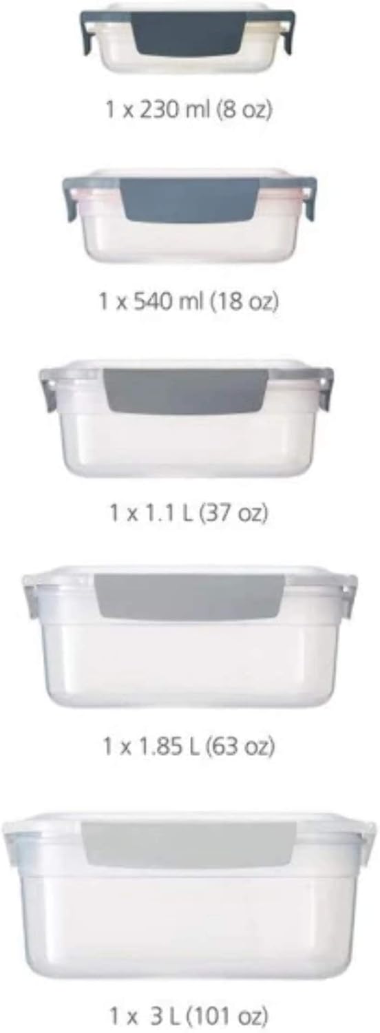 Joseph Joseph Nest Lock Food Storage Containers with Lids, 5 Piece Lunch Box Set, Leakproof & Airtight Meal Prep Containers - Image 4