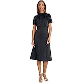 Maggy London Womens Bow Neck Midi Dress