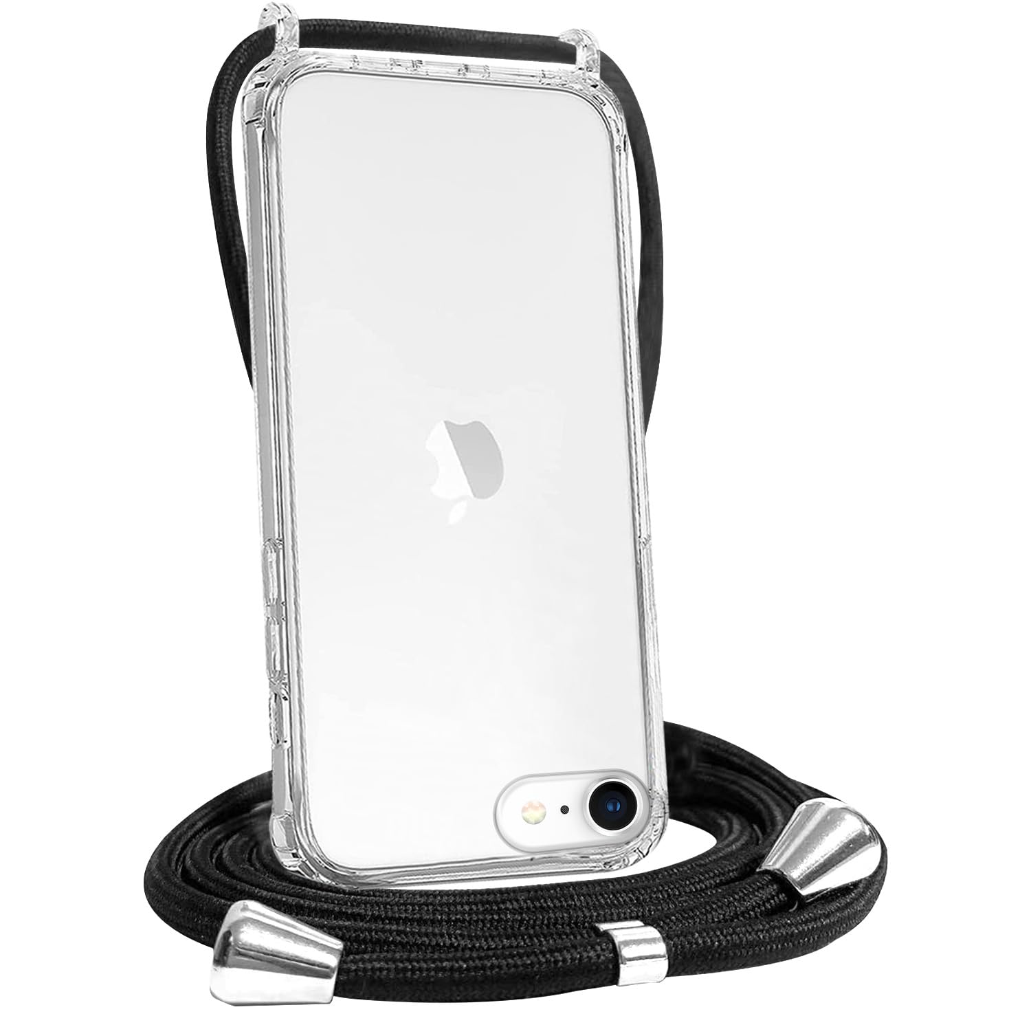 Photo 1 of FOQENCCI Crossbody Case Compatible for iPhone SE 2022/SE 2020/7/8/6/6s Soft Slim Transparent TPU+ Hard PC Anti-Slip Shockproof 