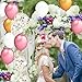50Pcs 12inch 2.8g/pcs Thicken Round Metallic Pearlescent Latex Balloons- Gold & Pink & White Color Latex Party Balloons and Vintage Style Pennant Banner,Bachelorette Wedding Hawaii Party Decoratio