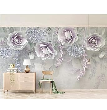 Amazon Com Nightphoto Wallpaper Beibehang Modern Purple 3d Flowers Mural Wall Paper Living Room Tv Bedroom 3d Wallpaper Home Decoration 210cmx150cm Baby