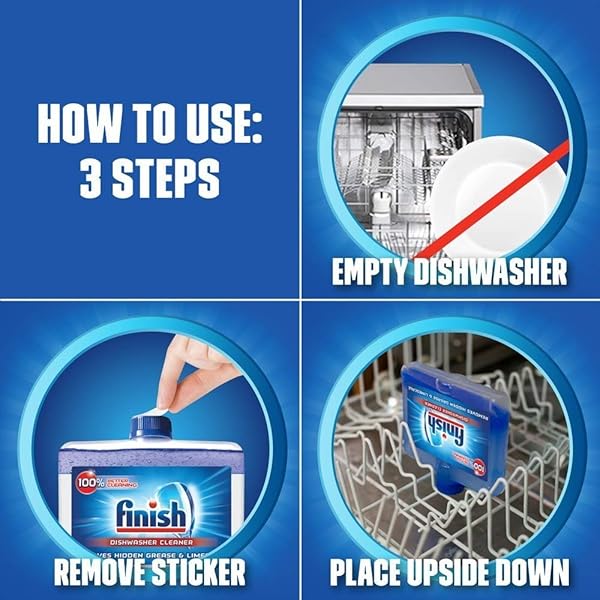 FINISH DISHWASHER CLEANER LIQUID, DEEP CLEANS HIDDEN GREASE & LIMESCALE, FIGHTS ODORS & MAINTAINS PERFORMANCE, 3 MONTH SUPPLY, 8.45OZ, 1 BOTTLE