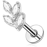 G23 Titanium Flat Back Earrings Studs 20g 18g 16g F136 Titanium Labrets Press Fit Threadless Push In Dainty Cartilage Helix Conch Lobe Lip Tragus Piercing Jewelry Push Back