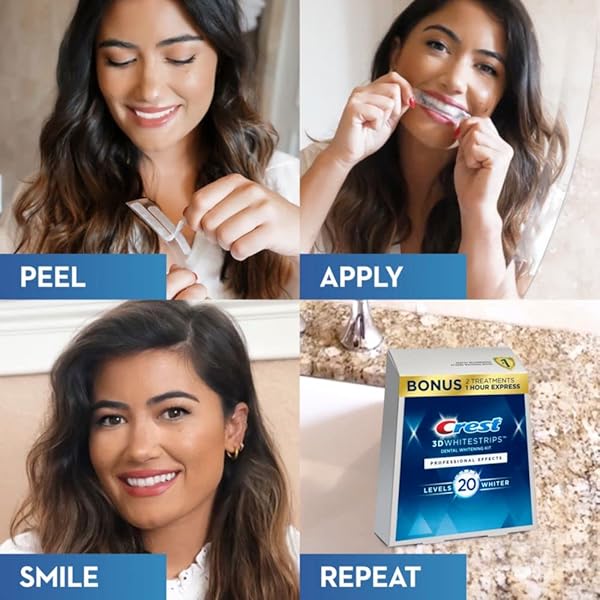 CREST 3D LUXE PROFESSIONAL EFFECTS PLUS CREST 3D WHITE STRIPS TEETH WHITENING KIT, 22 COUNT