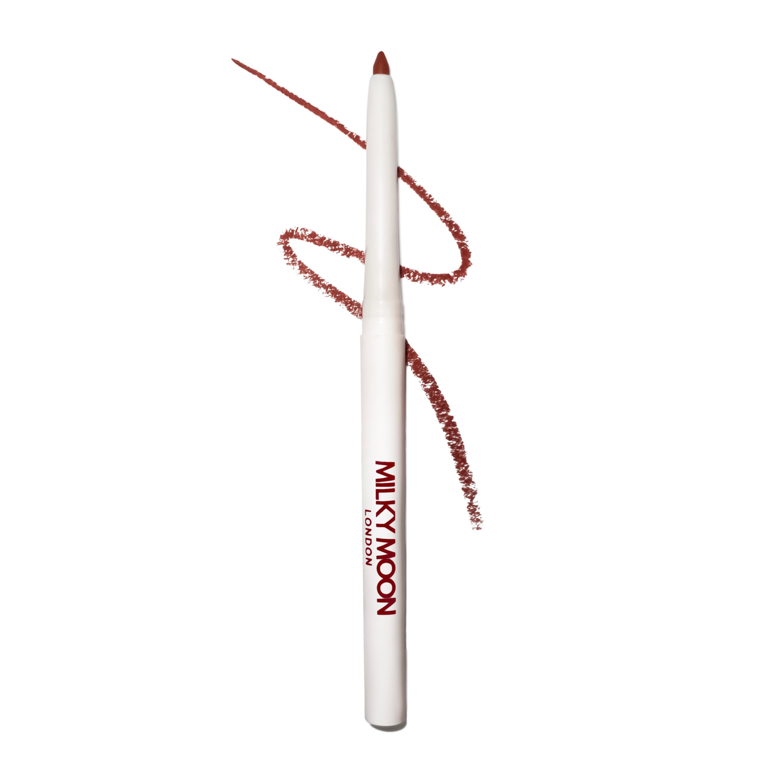 Milky Moon London - Smooth Glide Cream Lip Liner, Long Lasting & Highly Pigmented Dark Lip Liner for Bold lips, Moisturizing Matte Finish, Includes Sharpener & Brush - Plum