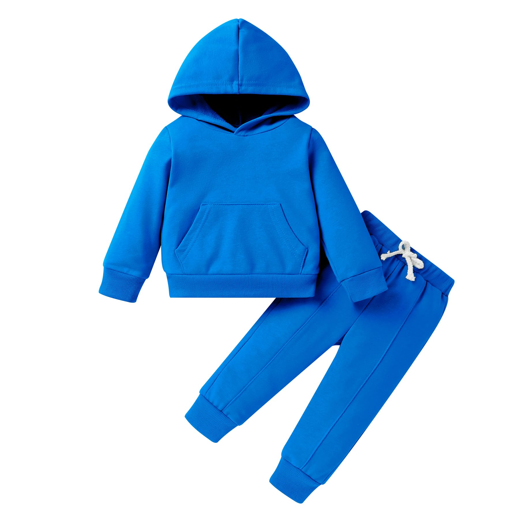 Photo 1 of YOUNGER TREE Baby Clothes for Girls Boy Solid Color Hoodie and Sweatpants Outfit Toddler Sweatsuit (Royal blue, 4-5 T)