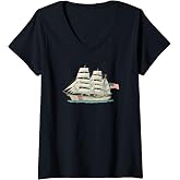 Womens U.S. Coast Guard Eagle Flag USCG V-Neck T-Shirt