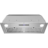 COSMO COS-30IRHS 30 in. Lumin Collection 380 CFM Ducted Insert Range Hood, Touch Controls, LED Lights, Stainless Steel