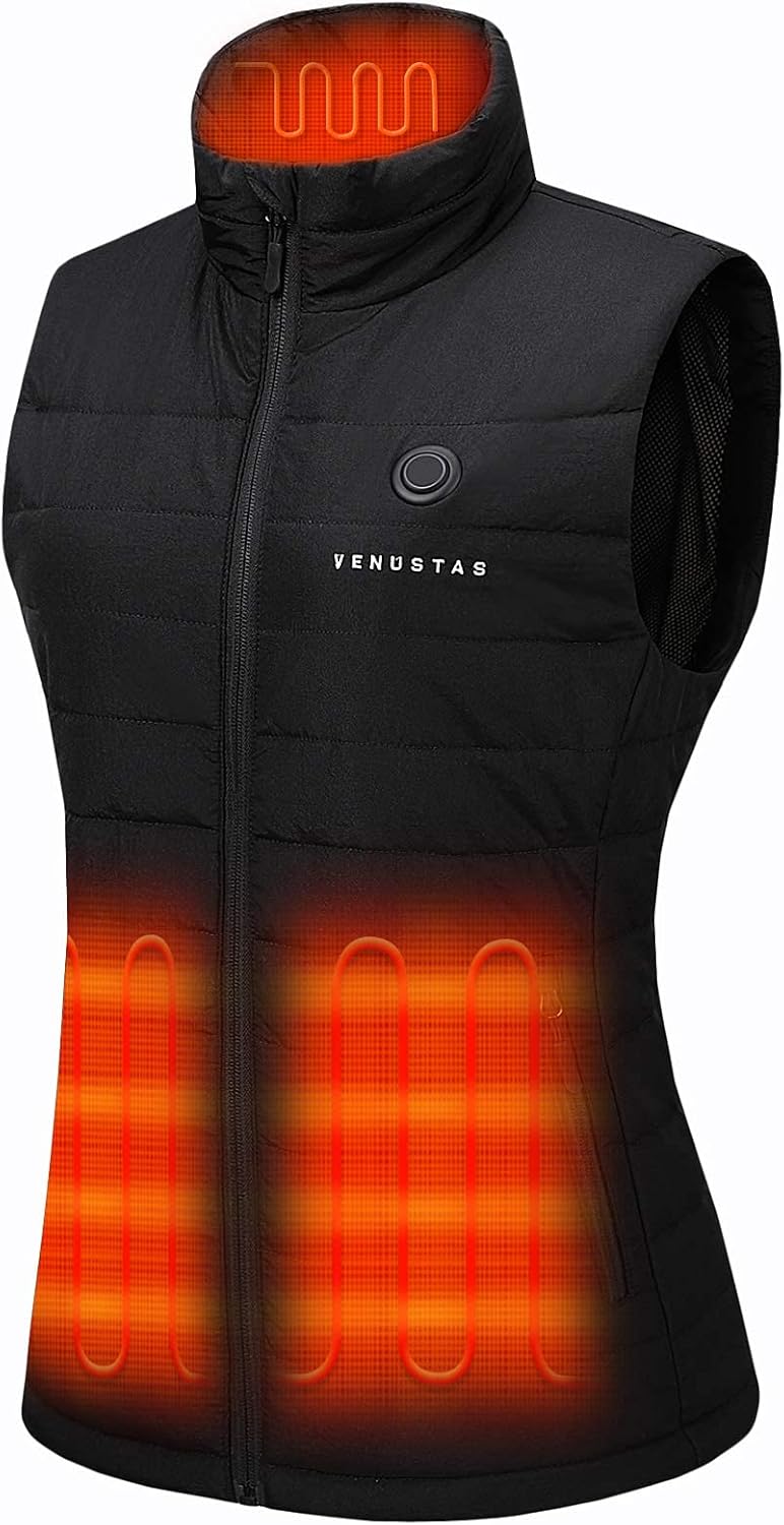 Venustas Women's Heated Vest with Battery Pack 7.4V, Heated clothes for women: Clothing