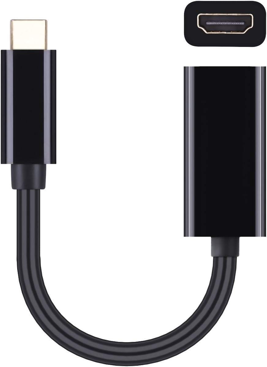 AMBOLOVE USB C 3.1 to HDMI Cable 4K / 60HZ, Aluminum Female Head Adapter(DP Alt Mode) for New MacBook, Chromebook Pixel, Samsung Galaxy S8, S8 Plus and More, Gen 2 (10Gbps)