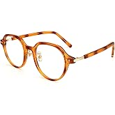 Dollger Women‘s Retro Oversized Blue Light Blocking Glasses, Round Oval Frame Computer Eyeglasses for Prevent Eye Fatigue