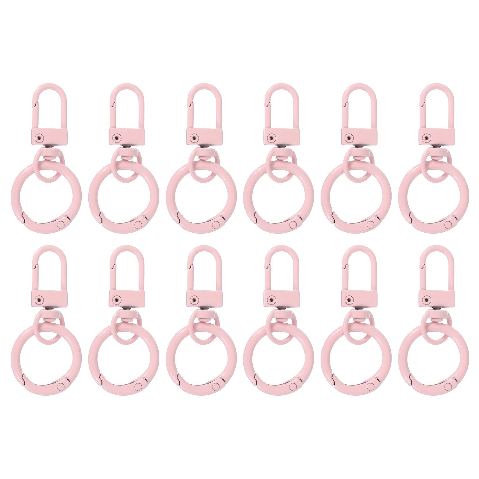 Photo 1 of PATIKIL 12 Pcs Lobster Claw Clasp, Colorful Metal Keychain Clasp Swivel Hooks with Spring Key Rings Trigger Clips for Bag Door Key Chains DIY Craft Jewelry Making, Light Pink