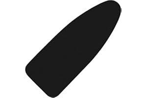 Memeaty Ironing Board Cover and Pad 18x49 Inch Standard Ironing Board Cover with Elastic Edge and Hook and Loop Fasteners Scorch and Stain Resistant Cotton Ironing Covers with Thick Padding (Black)