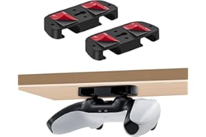 Mcbazel 2 Park Under Desk Controller Holder Under Desk Mount Stand for PS5/PS4 Controllers - Black