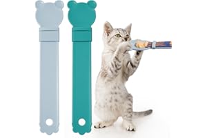 OKAMMY Cat Treat Squeeze Spoon Dispenser - Multifunctional Lickable Wet Cat Treat Dispenser for Cat Liquid Snack Cat Feeding Food Storage and Easy Hanging Cat Food Feeding Spoon