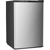 Antarctic Star Upright Freezer 3.0 Cu.ft, Compact Mini Freezer with Reversible Single Door, Temperature Control, Removable Shelves, Small freezer Stainless Steel for Dorms Home Office, Black on Fridge.com