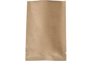 QQ Studio 100 PCS Metallic Mylar Foil Open Top Sealable Bags (7x10cm (2.7x3.9"), 100x Kraft)