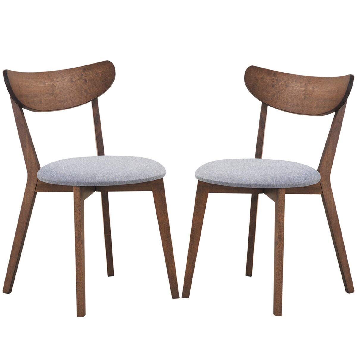 COSTWAY Set of 2 Dining Chairs, MidCentury Dining Side Chairs with