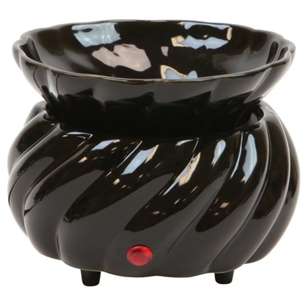 Swirl Ceramic Electric 2 in 1 Candle Warmer (Black) Buy Online in