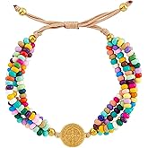 Christian Brands Saint Benedict Bracelet, 0.5-inch Centerpiece, 7.5-inch Adjustable