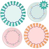 xo, Fetti Italian Summer Paper Plates - 32 pk, 16 9" plates + 16 7" plates | Bachelorette Party Decorations, Last Toast Coast, Birthday Party Supplies, Flower Baby Shower, Stripe Cake Plates