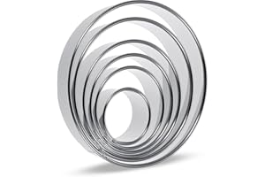 6 Pcs Large Cookie Cutters, Stainless Steel Biscuit Cutters for Baking,Round Cutter Baking, Pastry, Donuts,Stainless Circle R