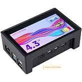 Waveshare 4.3inch Capacitive Touch Display Compatible with Raspberry Pi 4B Comes with Protection Case 800&times;480 Resolution IPS Wide Angle MIPI DSI Interface