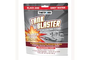 Thetford Tank Blaster - Level Sensor Cleaner - Black & Grey Waste Water Holding Tanks & Portable Tanks Cleaner - 4 x 1.6 oz Packets 96527,White