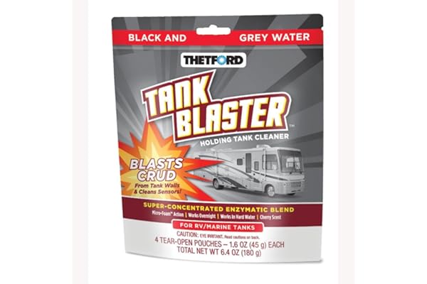 Tank Blaster - Level Sensor Cleaner - Black & Grey Waste Water Holding Tanks & Portable Tanks Cleaner - 4 x 1.6 oz Packets Th
