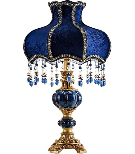 TIYETA European Style Table Lamps Handmade Fabric Lampshade