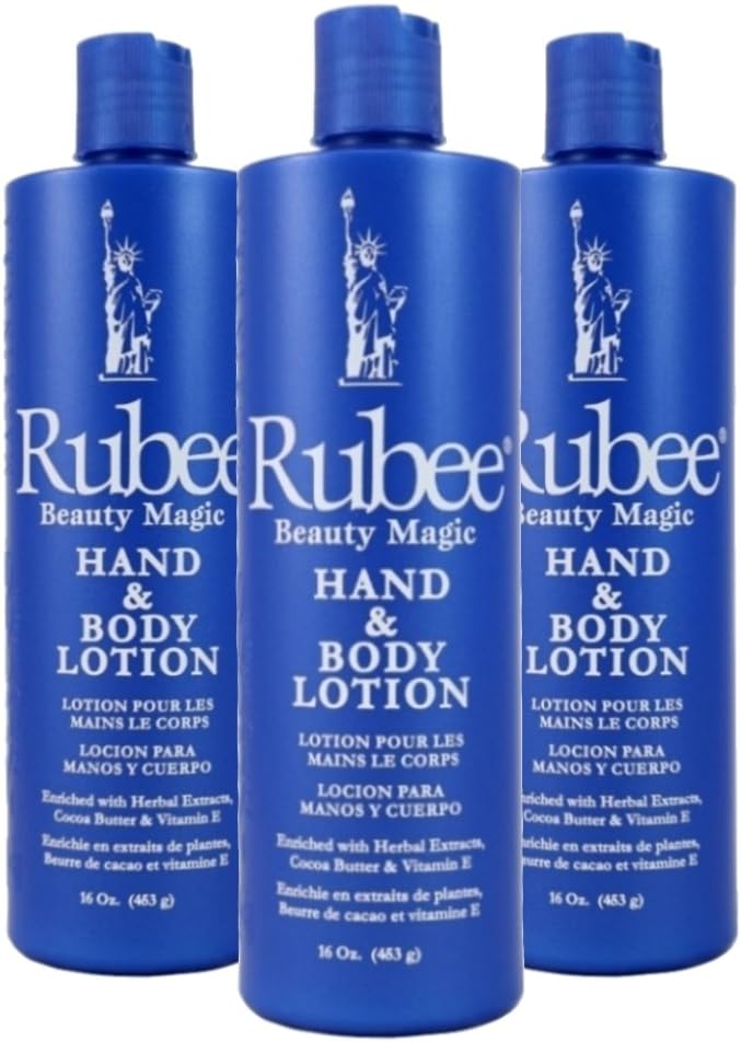 RUBEE Hand Body Lotion 475ml 3 Pack Moisturizing Skincare