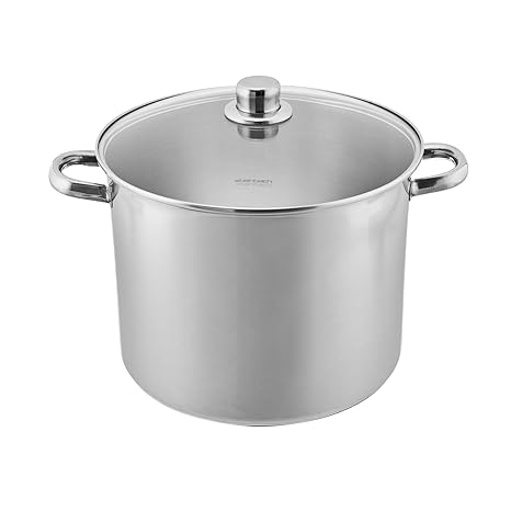 Original Steinbach Alleskocher Calabosa | Ø 28 cm | 12,9 Liter | Sandwichboden | Induktion | mit Glasdeckel | Edelstahl | spü