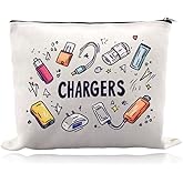 Ancnoz Chargers Organizer Bag for Women Girls Portable Charger Cable Storage Bags with Zipper Travel Makeup Cosmetic Pouch Bag Toiletry Kit for Friends Daughter Son Birthday Christmas Gift