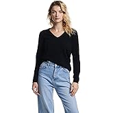 EURKEA Women's V Neck 100% Cashmere Sweater, Long Sleeve Pullover, Winter Top for Women, Gifts Ready