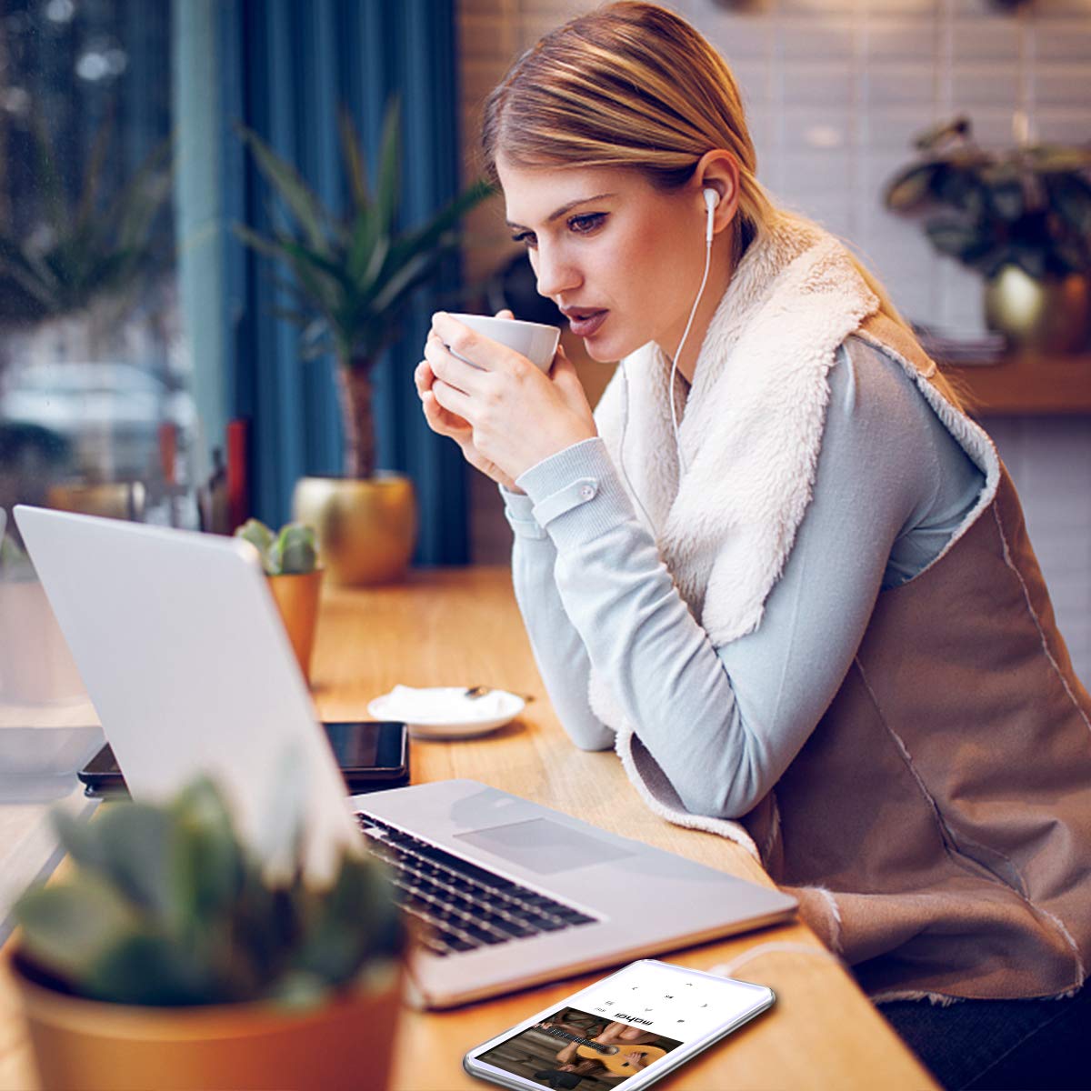 MYMAHDI MP3 Player with Bluetooth 4.2, Touch Buttons with 2.4 inch Screen, 16GB Portable Lossless Digital Audio Player with FM Radio, Voice Recorder, Support up to 128GB, Silver