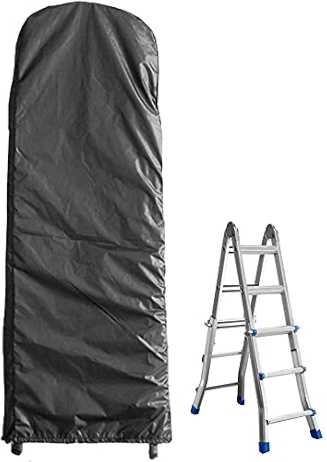 COOSOO Folding Ladder Cover Waterproof Dustproof Ladder Protective Case Polyester Fabric with Drawstring for Folding Ladder Step Ladders Indoor Outdoor Patio Household Multiple Uses Black 50x6.5x174cm
