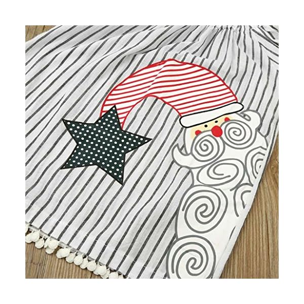 Christmas Baby Girls Santa Striped Princess Dress, Weiyun Newborn Baby Girls O-Neck Christmas Outfits Clothes(1~5T) - Image 7
