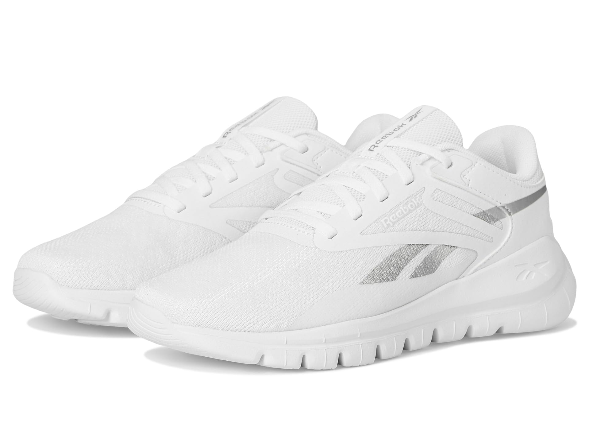 Reebok Women’s Split Flex Sneaker, White/Silver Metallic, 10.5