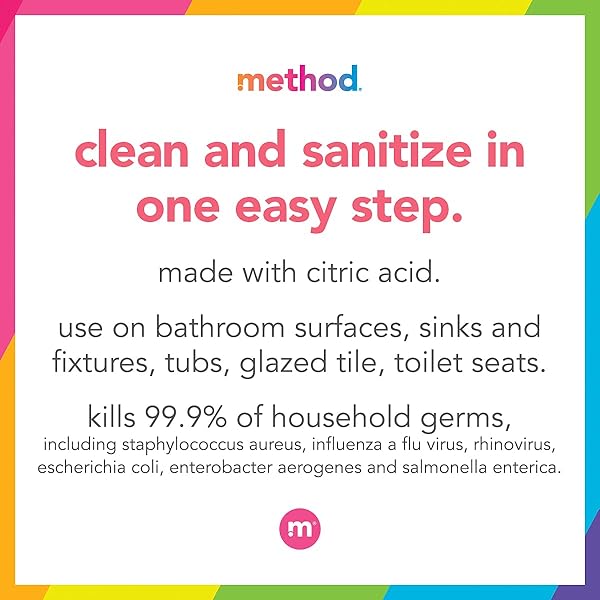 METHOD ANTIBACTERIAL BATHROOM CLEANER, SPEARMINT, REMOVES MOLD + MILDEW STAINS, 28 FL OZ