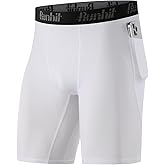 Runhit Men's Compression Shorts with Pockets – 9" Performance Athletic Shorts for Workouts Sports Running Spandex Underwear