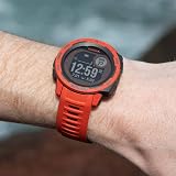 Garmin Instinct Solar Rugged GPS Smartwatch Flame Red Sports Health Monitoring view 6