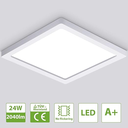 Led Deckenleuchte 24w Oeegoo Platz Deckenlampe 2040lm Ultraslim Helle Deckenleuchten Fur Wohnzimmer Schlafzimmer Kuche Flur 29 29 1 3cm 4000k Amazon De Beleuchtung